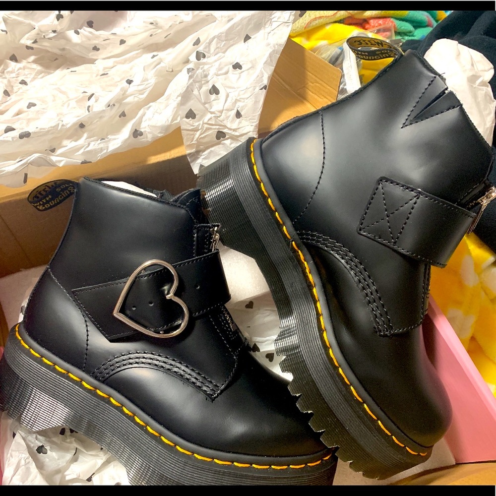Lazy oaf x Dr Martens heart buckle platform boots